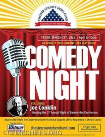 Please consider supporting our Chester County Hero Fund's annual comedy night fundraiser